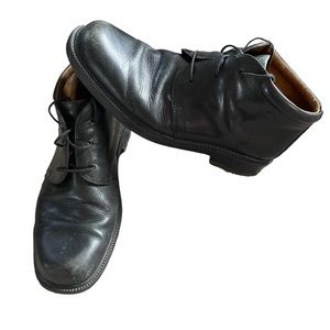 Clarks Black Leather Chukka Boots